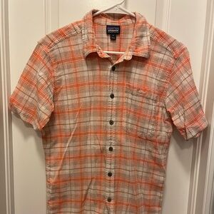 Patagonia Orange Plaid Tee